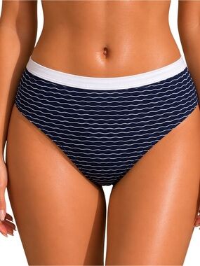 Chromat Drew Waves Textured High Waist Swim Bottom Brand New! XS